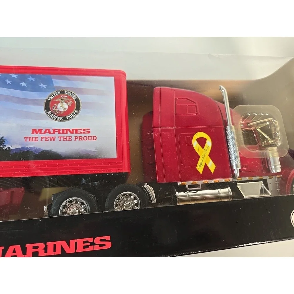 US Marines Long Hauler Die Cast 1:32 Toy Semi Freightliner New-Ray Toys USMC NIB